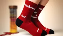 Socks with printed name.