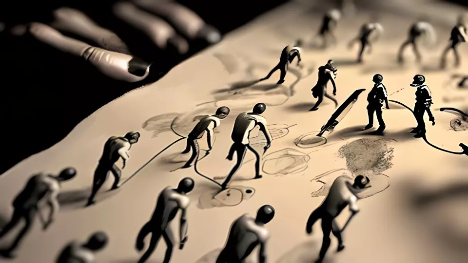 Composing image with AI assistance.